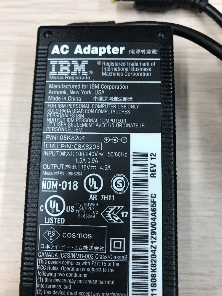 *Brand NEW* 16V DC 4.5A AC Adapter 08K8204/08K8205 IBM Power Supply Charger